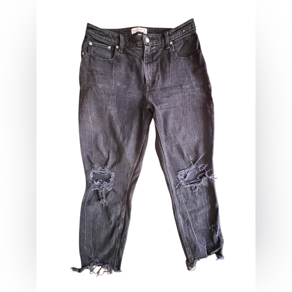 Abercrombie & Fitch Black High Rise Mom Jeans